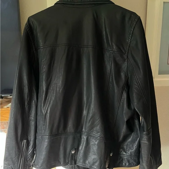Madewell Black Leather Moto Jacket XXL - Picture 5 of 6